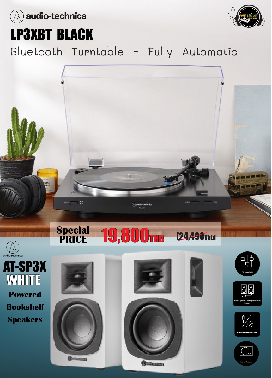 SET 03-3 LP3XBT-BLK + BW07-SP3X WHT